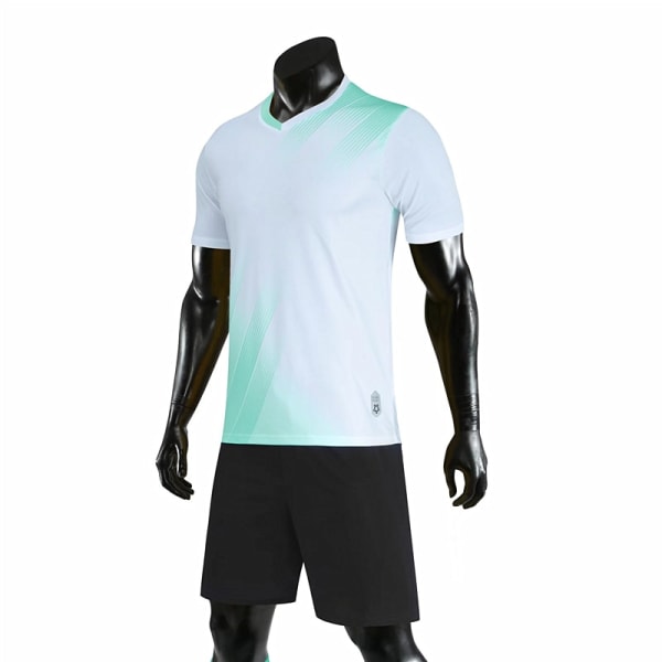 Fotbollströja för män och barn, andningsbar träningsdräkt, löpset, snabbtorkande joggingkläder, fotbollssportkläder White 3XL
