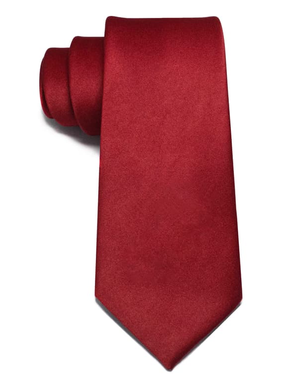 Klassisk enfärgad herrslips, 3,15\" x 57\" jacquardvävd satinpolyester formell slips, viktad halsduk för affärer, bröllop, bankett Deep jujube red