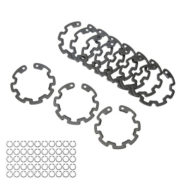 50 stk. 1,3 mm AC-kompressor koblings snap ring sort jern præcis pasform til 10S AC-kompressor koblingsaksel