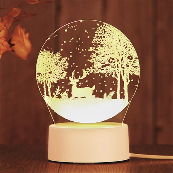 3D Liten Nattlampa, Barn Sovrum Plug-in Led Ljus