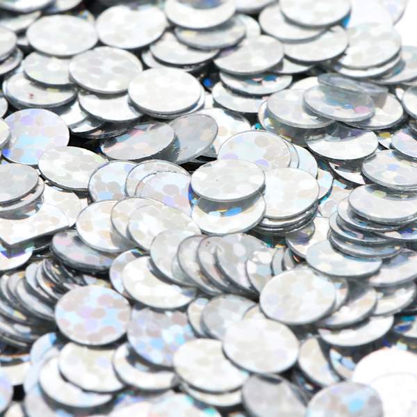 50G DIY PVC Inga hål cirkulära paljetter scen bröllop kläder tillbehör (laser silver 2mm)