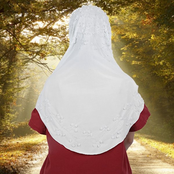 Muslimsk pärlhuvudduk andningsbar issilkespärlhattdekoration religiösa tillbehör (typ C)