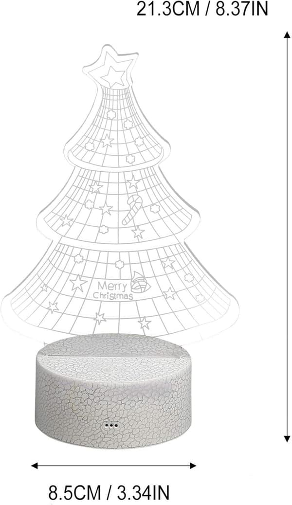 3D Illusjon Nattlamper Juletre for Barn, 16 Farger C