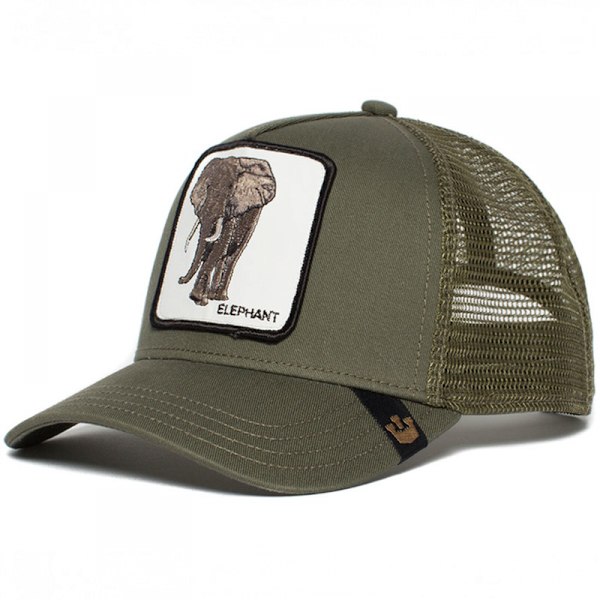 Unisex Animal Mesh Trucker Hat Square Patch Baseball Cap för