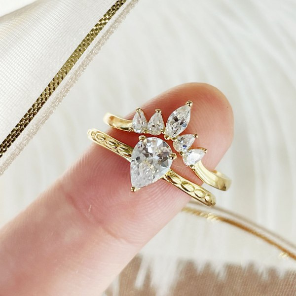 Kvinnors kronringar prinsessa drottning 18K guldpläterad tiara