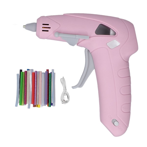 Cordless Glue Gun Rechargeable Handcraft Anti Scald Mouth Electric Glue Gun with 30 Glue Stick for Office School