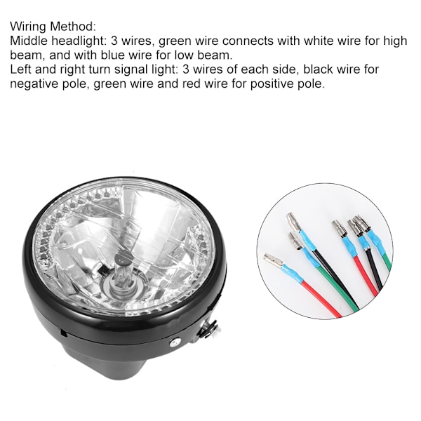 DC 12V Retro Stil Motorcykel Framlykta med LED Blinkers