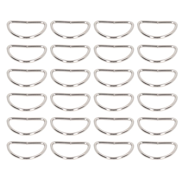 100 stk metall D-ringer med glattere overflater, klassisk utseende metallringer spenne for DIY belter, bagasjeremmer, vesker, ryggsekker, sølv