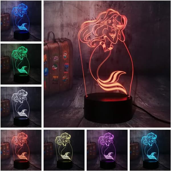 Vacker Den Lilla Sjöjungfrun Leksaker Prinsessa Ariel RGB 3D Illu