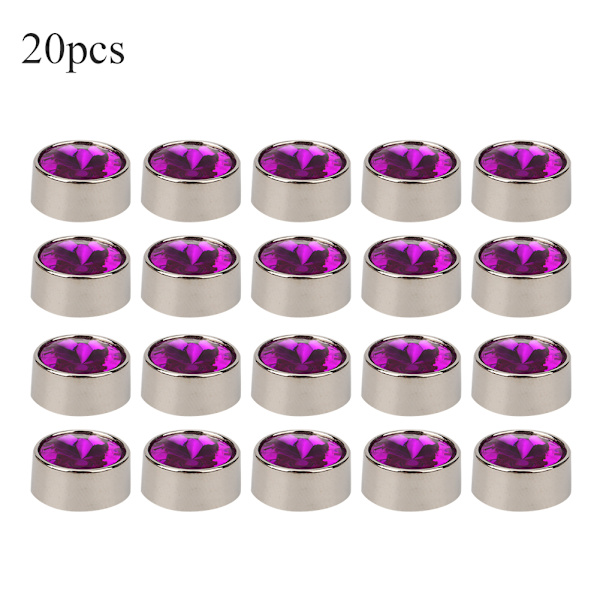 20 stk. nitte studs runde legering DIY sko tøj tasker dekoration med 20 stk. skiver 12mm lilla