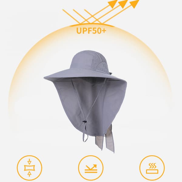 Solhatt for dame og herre, sammenrullbar UPF 50+ bredbremmet hagehatt