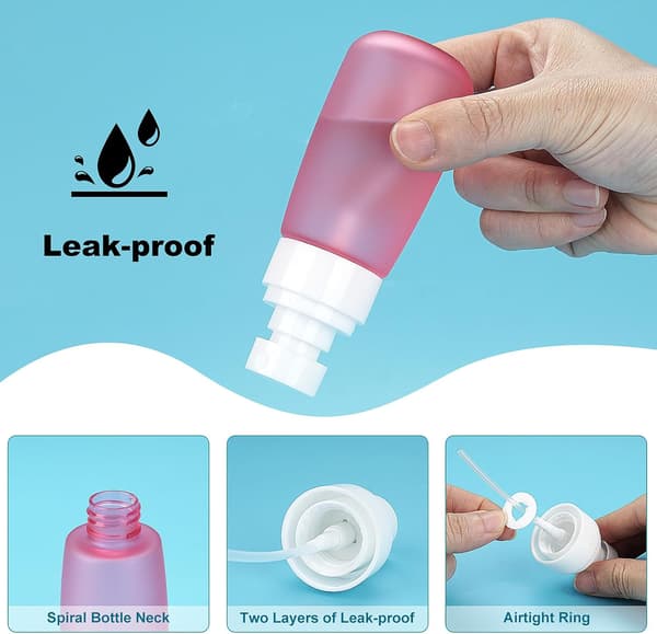 3-pack 2,2 oz läckagesäkra finfördelande sprayflaskor – påfyllningsbara för parfym, eteriska oljor, hår- och ansiktsmist