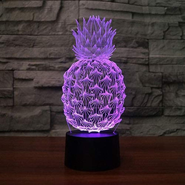 3D Ananas Natlampe Illusion 7 Farveskiftende Touch