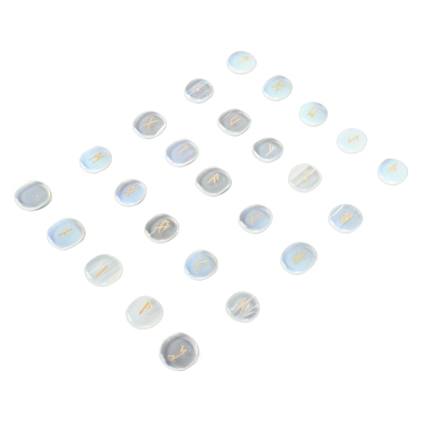 25 st naturliga runstenar set utsökta runor snidning meditationsstenar set för bön spådom läkning opal