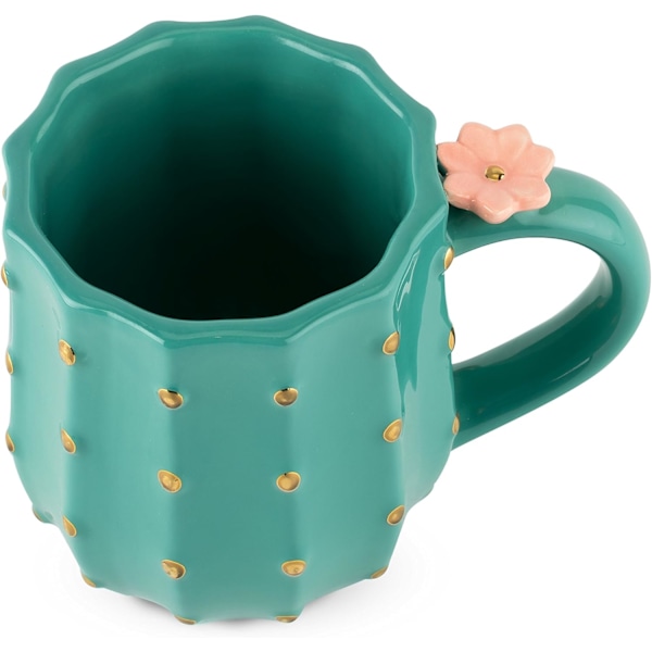 Kaktus Keramiska Kaffemuggar, Temuggar, Resemugg, Lattekopp, Dricksglas för Choklad, Mjölk, Cocktails, Mocktails, 35 cl