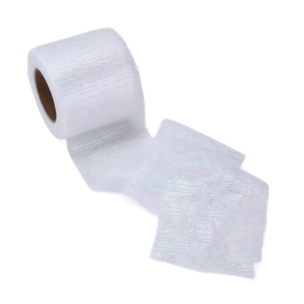 Tulle Rull Symfoni Linje Mesh Rull Manuell DIY Hodeplagg Sløyfe Mesh Stoff Tilbehør Hvit
