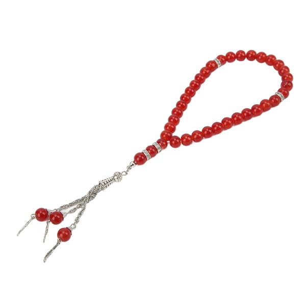 Muslimske bønnekæder Røde 33 perler Lyse smukke udsøgte blanke elegante Tasbih bønnekæder til tilbedelse