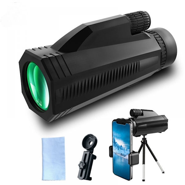 12X50 HD Monokulär Teleskop för Vuxna Hög Effekt med S