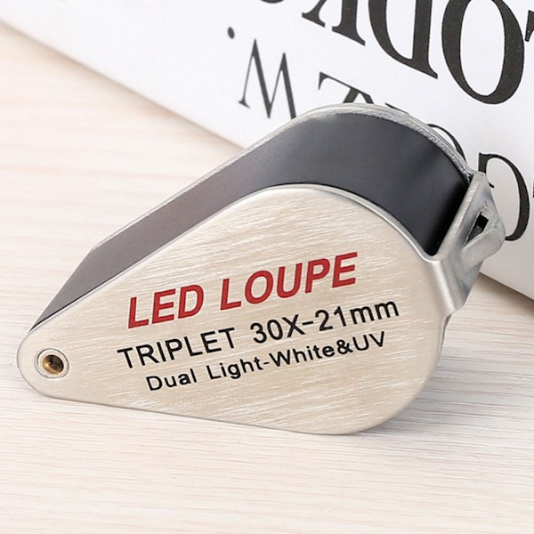 30 X Förstoringsglas 6 LED-lampor Sedlar Inspektion All-r