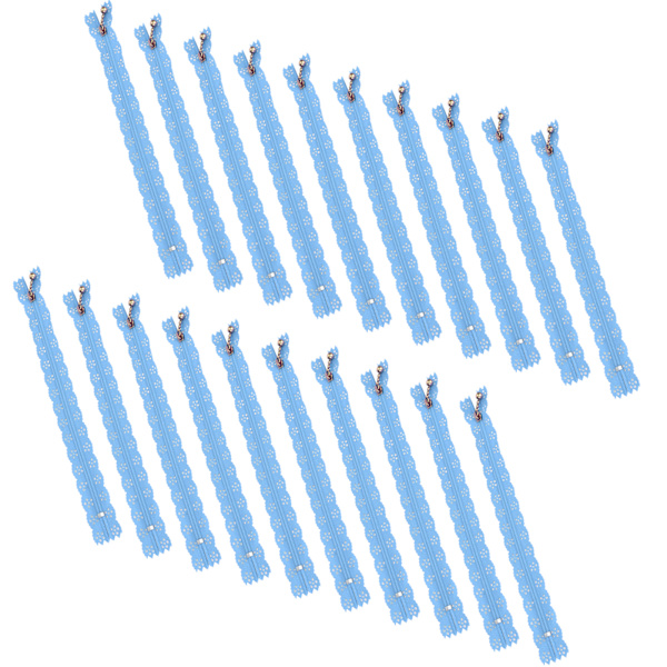 20 st 20 cm DIY nylon spets blixtlås spole blomma blixtlås för sömnad bröllopsklänning hantverk himmelsblå