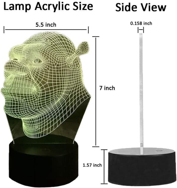 Tegneserie 3D Effekt Shrek Forever After Lampe 3D Optisk Illusion