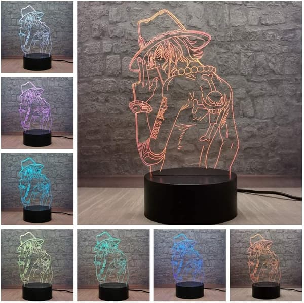 One Piece Luffy 3D Illusion Natlampe Smart Touch, RG