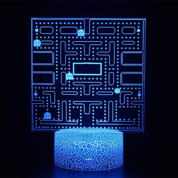 3D Natlampe LED Illusion Skrivebordslampe 7 Farveskift
