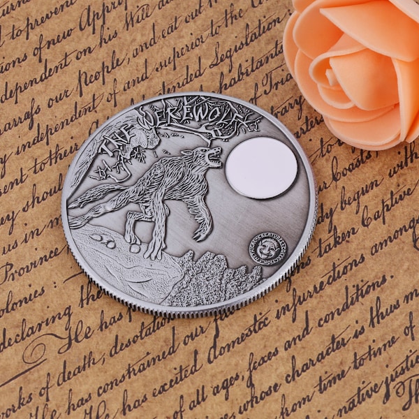 Samlarobjekt i metall, minnesmärke, souvenir, konstverk (varulv)