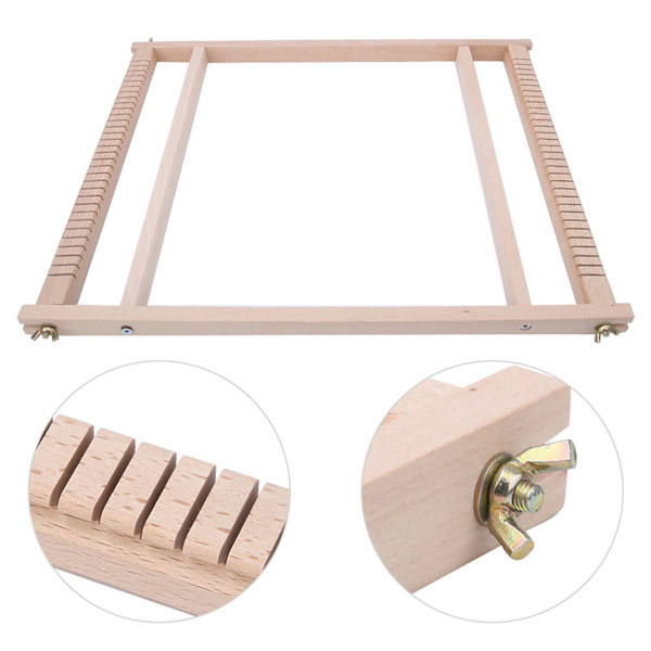 DIY Trä Handvävningsmaskin Gobeläng Stickning Vävstol Barn Vävning Leksak