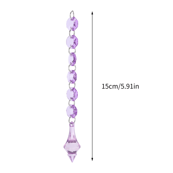 10 stk akryl anheng 15 cm lysdekorasjon for lysekroner skudd vindu juletre Purple