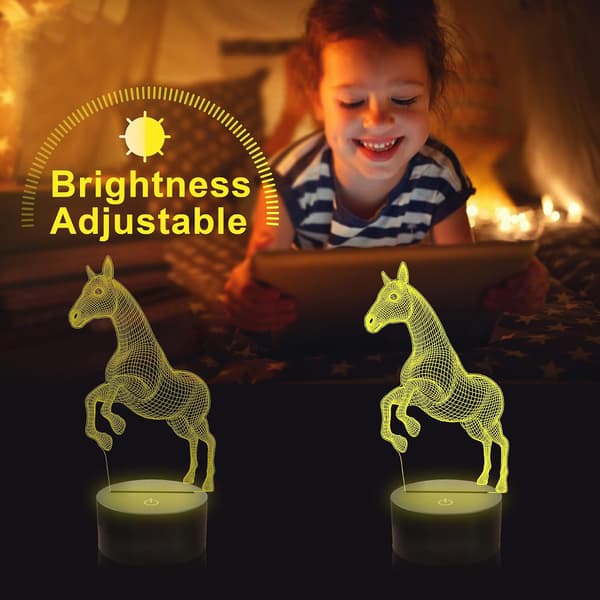 Hestegaver til piger, 3D LED illusionslampe 16 farver Changi