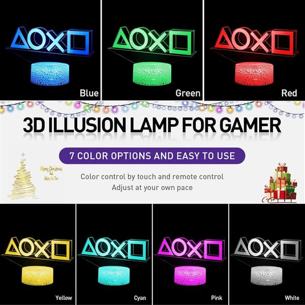 3D Gamepad Nattlampa (3 mönster) Spelkontroll Konsol I