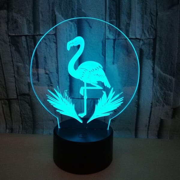 Flamingo Akryl 3D Nattlys USB LED Bordlampe Hjem r2d