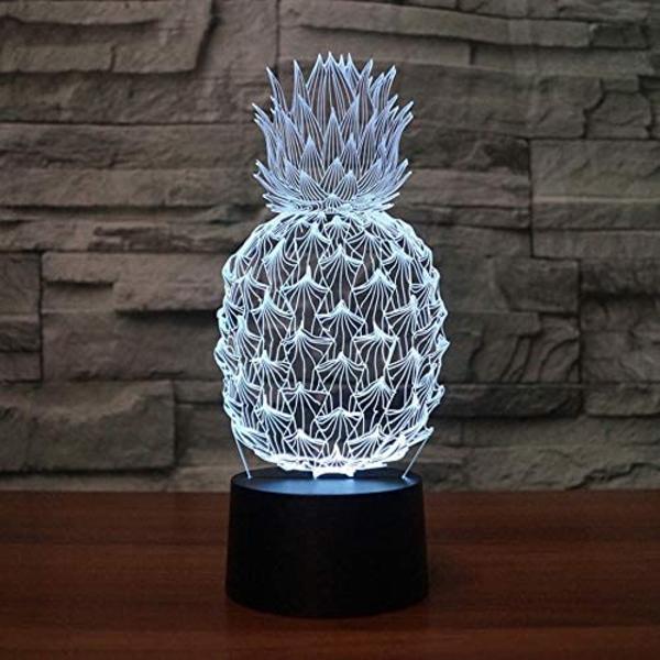3D Ananas Natlampe Illusion 7 Farveskiftende Touch