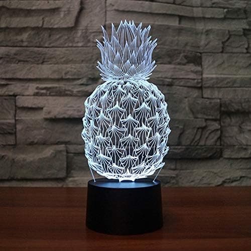 3D Ananas Nattlampe Illusjon 7 Fargeskiftende Berøring