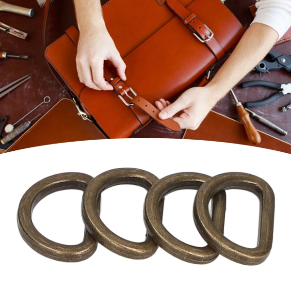 10 stk D-ringe Pålidelig Holdbar Blank Komfortabel lille kompakt dekorativ taskespænder til gør-det-selv-håndværk Bronze
