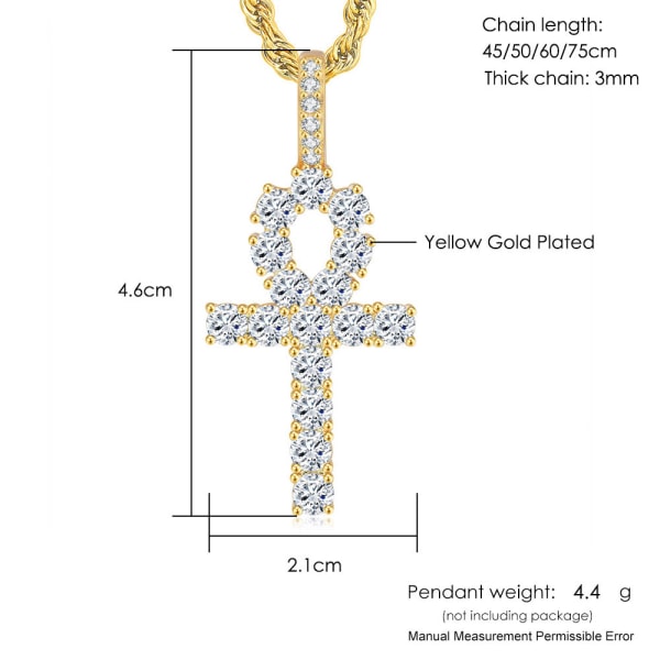 14K guldpläterat korshalsband för kvinnor | Korshänge | G