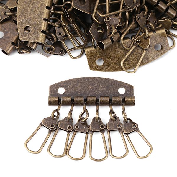 30 st/set Retro Nyckelring Plånbok Nyckelring Rad Organizer Diy Läderhantverk Tillbehör (6 krokar)