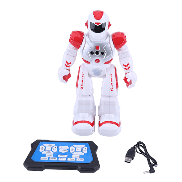 Fjernstyrt intelligent robot med gestussensor, syngende og dansende pedagogisk leketøy for barn Red
