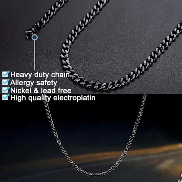 Ristiriipus miehille Ristiriipus VOIMAA Raamatun jae Ruostumattomasta teräksestä valmistettu kaulakoru Layered Black Cross