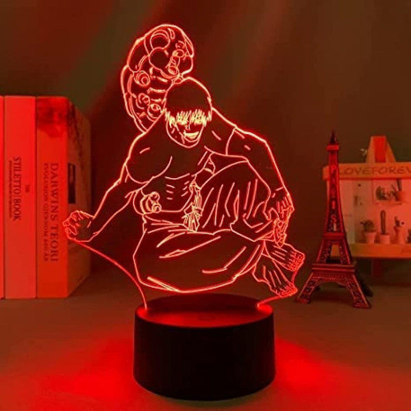 Jujutsu Kaisen Gojo 3D Illusions nattlampe med smart berøring, RGB-effekt, USB-kabeldrevet, kreativ japansk anime 3D-lampe - Ideell gave