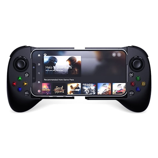 Mobilspelkontroll för Android med 4 mappningsknappar, trådlös Bluetooth-spelkontroll designad för Xbox Game Pass Ultimate, Steam Link, GeForce NOW (F Black