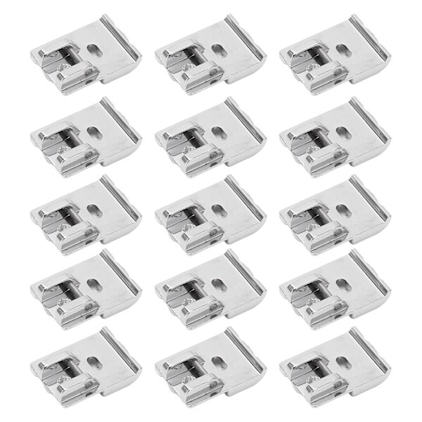 15 stk. Dobbelt Kantsyningspresserfod i Rustfrit Stål 2,3x1,8cm Blankt Udseende Syning Kantsyningspresserfod til Husholdningssøm