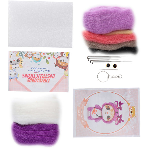 Nålfiltning Ull Kemisk Fiber Plyschdocka Tillverkning DIY Material Nål Handgjord Hantverk(201# Älg )