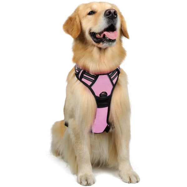 Hundsele, icke-dragbar husdjursbärare med 2 bältesklämmor, Adjusta Pink