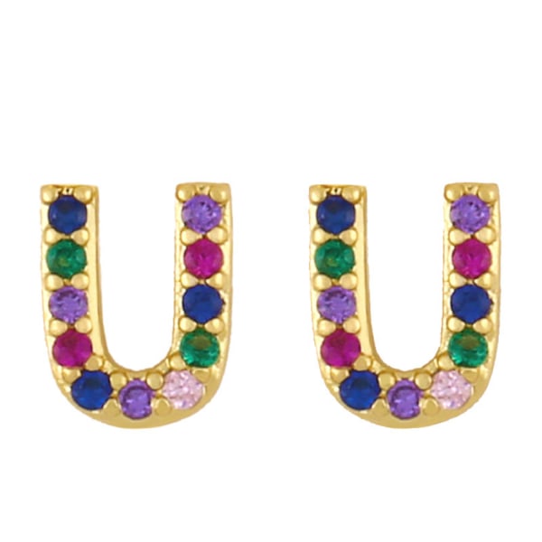 Örhängen  Post Rainbow Cubic Zirconia Guldpläterad