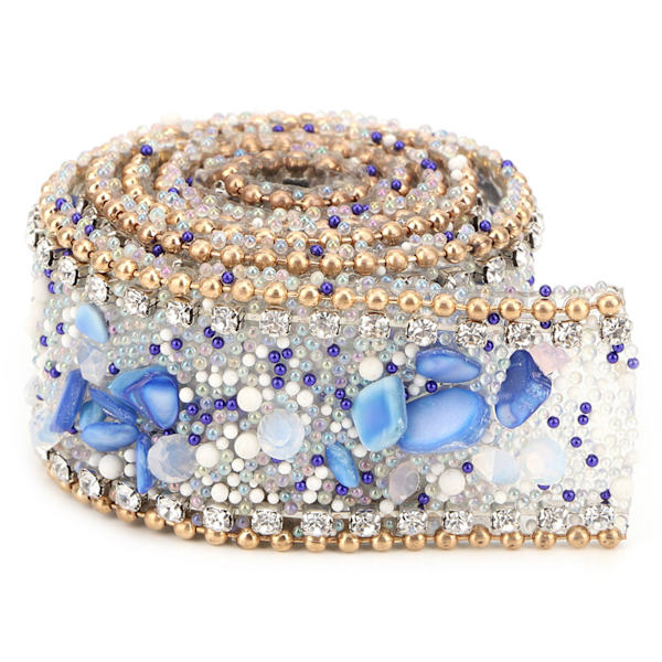 2,5 cm DIY diamantnät omslagsrulle kristall strass kedjetrim band dekoration (#06)