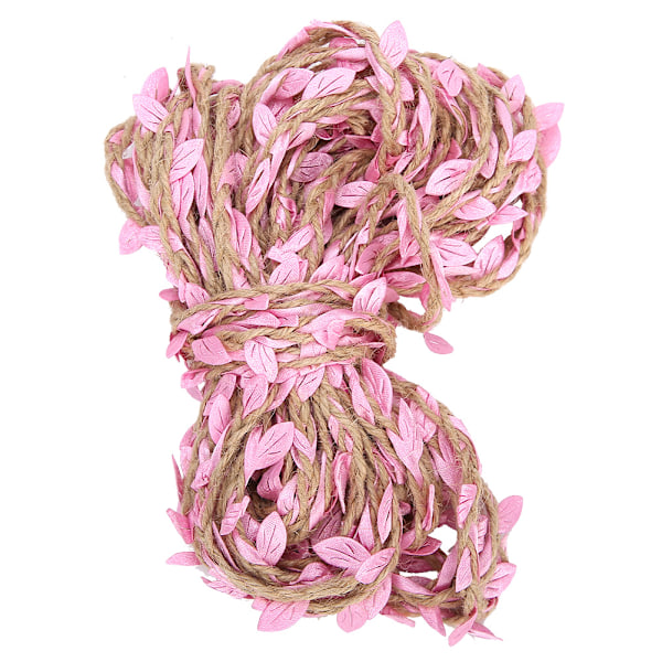 10 meter kunstig blad bånd flettet guirlande vævning hamp reb buket DIY tilbehørPink