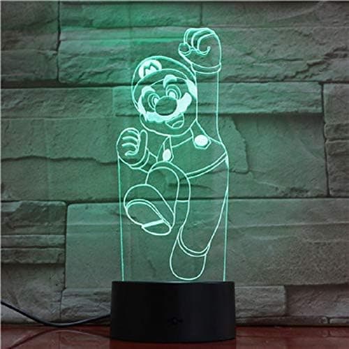 3D Spill Super Figur Nattlys, 3D Illusjonslampe 16 Farger