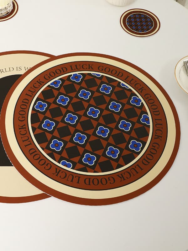 Sett med 2 Vinyl Vaskbare Tørkbare - Bordmatte Imitert Skinn S